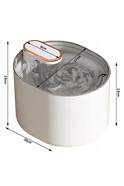 verk group Automatic Pet Water Fountain for Cats and Dogs, 3L, Silent Pump, Activated Carbon Filter, USB, White