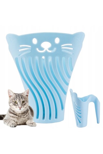 PRZYJACIELE Litter scoop for cat litter, PRZYJACIELE, Silicone, Blue, 16.5x14 cm