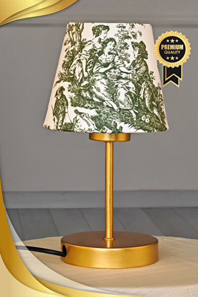 APCASADECOR Vintage Gold Ayak Toile De Jouy Masa Lambası Lambader Kablolu Ara...