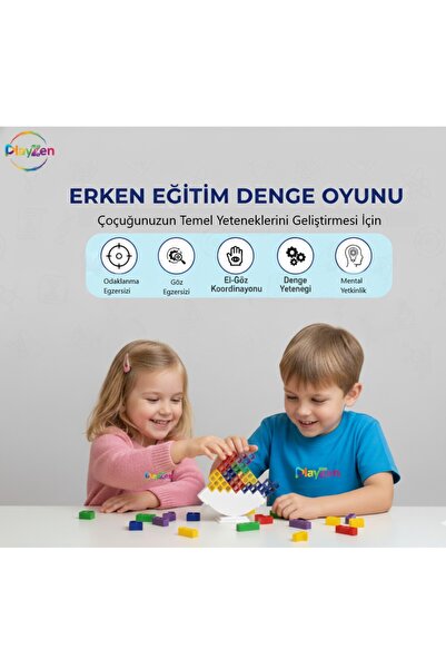 PlayZen Tetra Kule Denge Oyuncağı Eğitici Kutu Oyuncak Tetris Kule Tetra Tower