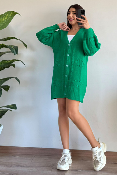 CİDDE Tricotaj pentru femei Cardigan lung tunică ALB