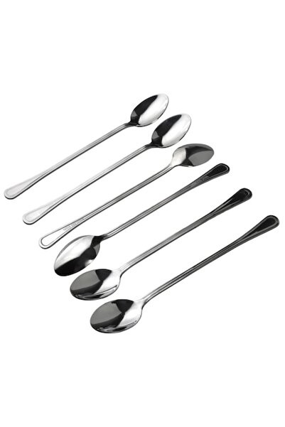 Allesken Set of 6 CHAMOMILE latte spoons, stainless steel, 20 cm, elegant