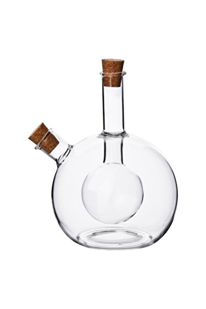 MONDEX 2-in-1 Oil and Vinegar Bottle PETER, — 400ml oil + 50ml vinegar, Transparent (12x6x14.5 cm)