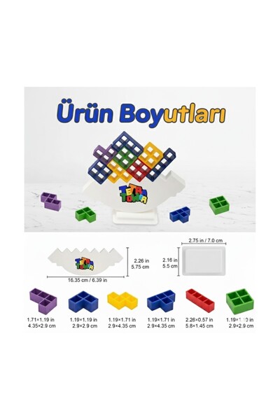 PlayZen Tetra Kule Denge Oyuncağı Eğitici Kutu Oyuncak Tetris Kule Tetra Tower