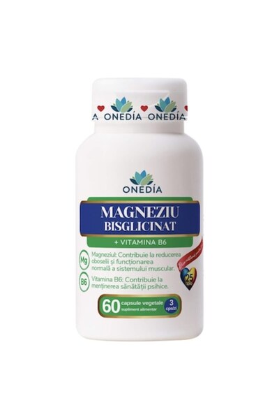 Onedia Supliment alimentar Bisglicinat de magneziu + Vitamina B6 30 capsule,