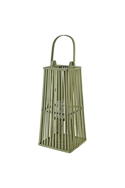 MONDEX Felinar LUCIE GREEN 23x23x48 cm — ratan și lemn, verde, design elegant