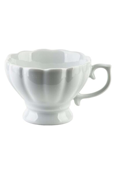 MONDEX Cană BASIC cu nervuri, 150 ml, 8,5x10,5x6 cm, porțelan, design clasic