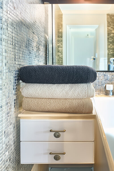 Linenza أستوريا - 100% قطن - 3 قطع - 70x140 - طقم مناشف حمام