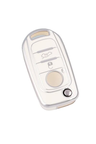 VTH Husă cheie albă pentru Fiat Tipo Egea Toro Neon Freedom 500X Doblo Dodge ...