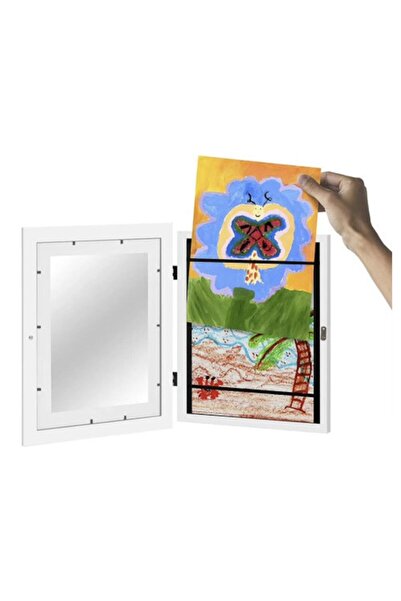 KRUZZEL Artistic frame for children's drawings, Kruzzel, white, A4, capacity 150 artworks