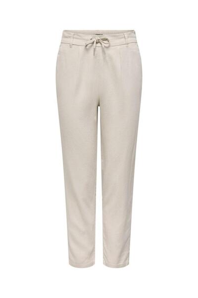 ONLY Women's Beige Onlcaro-Poptrash Easy Linen Bl Cc Pnt Trousers 15278710 -Pumicesto