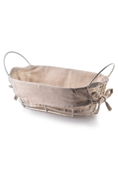 MONDEX Bread Basket, Will, Metal, Durable and Elegant, Cream