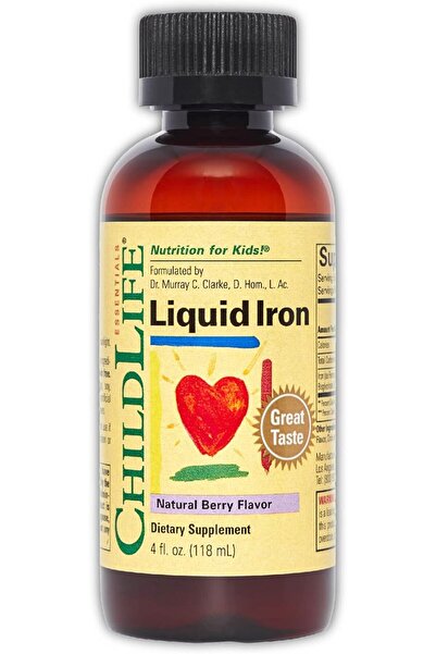 ChildLife Liquid Iron - Dietary Supplement for Infants, Kids & Teens, Berry, 118 ml