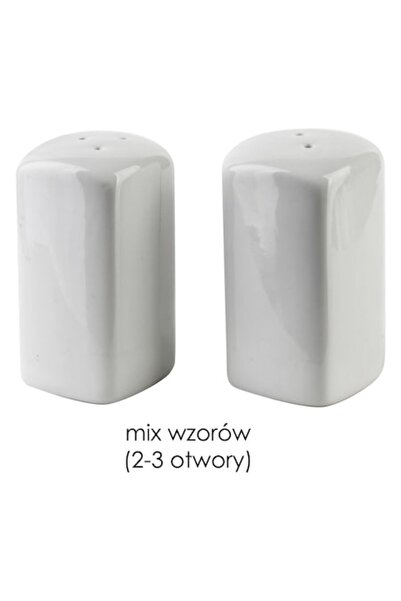 MONDEX Set de 2 borcane pentru condimente, porțelan, design simplu alb