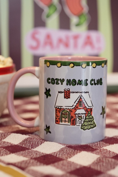 Hello Melody Design “Cozy Home Club” Mug - Pastel Design Digital Printing Porcelain Mug 9.5X8 cm Gift Boxed