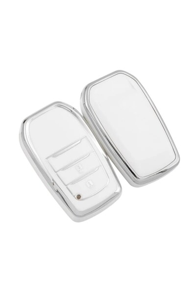 VTH Husă cheie cu 2 butoane pentru Toyota Hilux, Innova, Rav4, Fortuner, Yaris - Albă