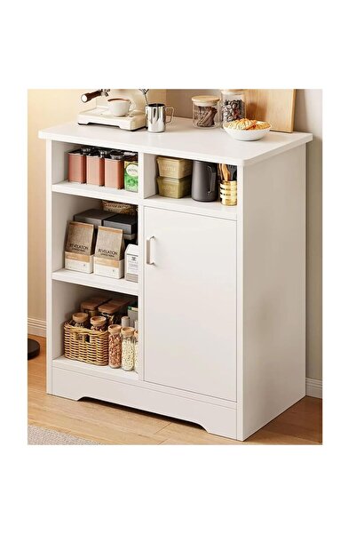 KEKE خزانة جانبية بتصميم عصري بسيط بلمسة نهائية طبيعية لغرفة المعيشة والمطبخ