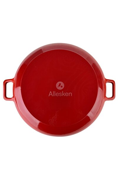 Allesken RODELUXE enameled cast iron pot, 31x31x6 cm, 2.8 L, red