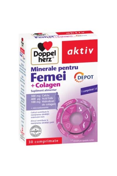 doppel herz Aktiv Minerals for Women + Colagen, 30 tablete