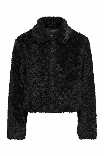 ONLY Women's Black Onlginny Short Teddy Jacket Otw Jacket 15352795-Black
