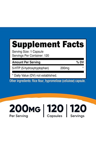 Nutricost 5-HTP 200mg, 120 Veggie Capsules - Gluten Free & Non-GMO