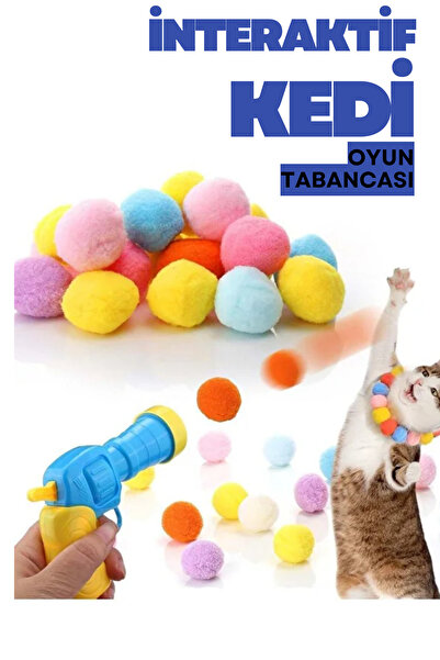 ego home Interactive Cat Play Gun - Fun Playtime with Plush Balls + Extra Plush Balls
