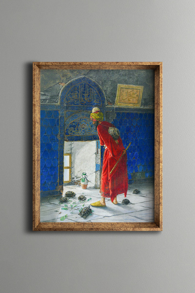 epiqart Kaplumbağa Terbiyecisi - Vintage Desenli Çerçeve
