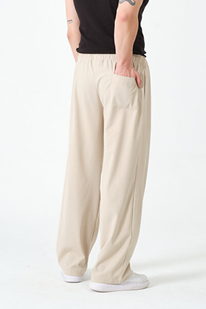 RELAXL Oversized Wide Leg 4 Seasons Men's Beige Trousers S-12Xl