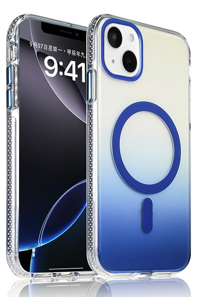 Nezih Case Apple iPhone 15 Uyumlu M-Safe Şarj Özellikli Transparan Renk Geçiş...