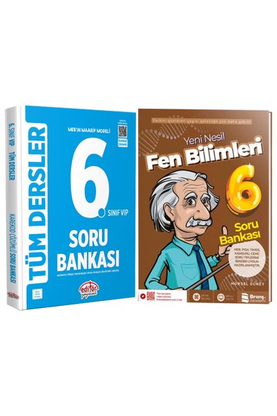 Editör Yayınevi MEB Maarif Modeli 6. Sınıf Tüm Dersler Soru Bankası+Fen Bilim...