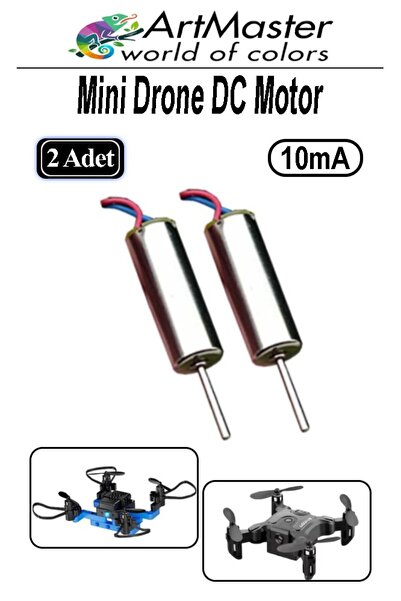 Artmaster Mini Drone Motoru 2 Adet Çekirdeksiz Yüksek Hızlı Güçlü Deney Dc Dr...