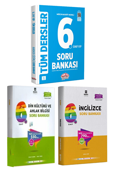 Editör Yayınevi MEB Maarif Modeli 6. Sınıf Tüm Dersler Soru Bankası+Din Kültü...