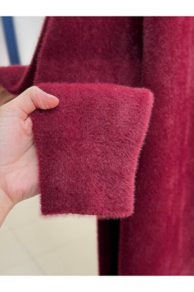 BENAHOLL Alivia Metal Buttoned Long Beard Cardigan-Kr5032 Burgundy