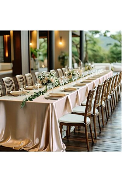 Kotonia Home Față de masă – 180×300 cm, Damask Satin DeLux, 100% bumbac, bej