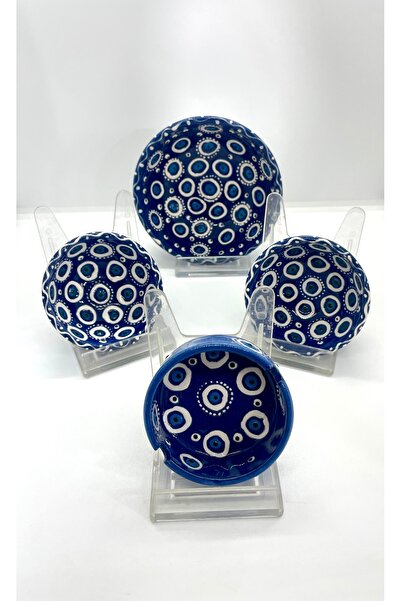 Store Navy Blue Evil Eye Beaded Hand Made Presentation Set of 4