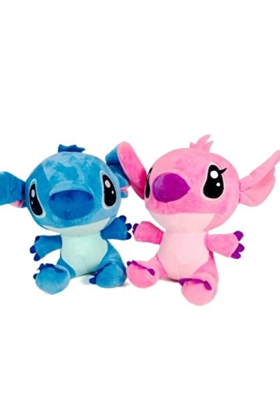 OEM Set of 2 Plush Toys – Stitch and Angel, 20 cm, Blue/Pink