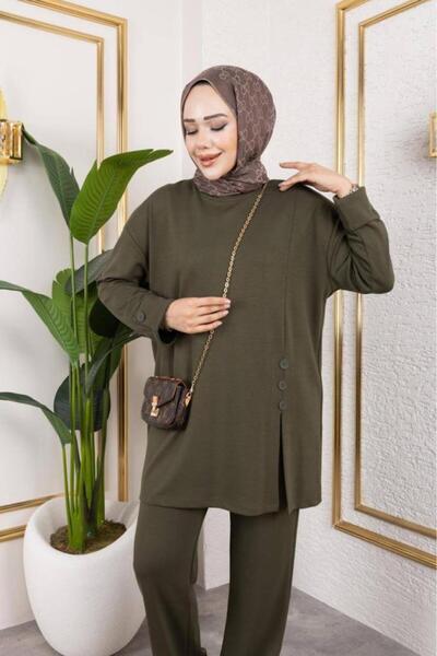Tebrikler tekstil Women's Hijab Top and Bottom Set Model G3991