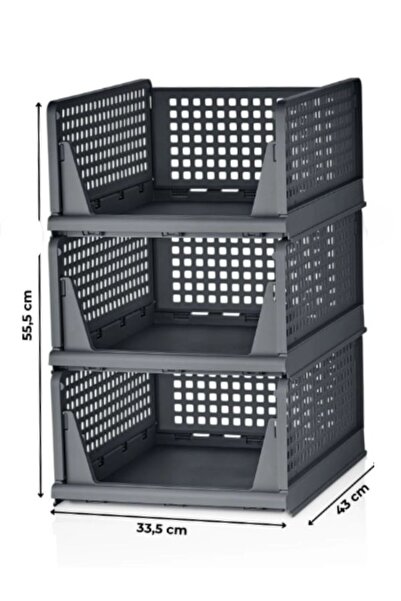 Harvey 3-Piece Modular Shelf Set – Cabinet Organizer with Sliding Mechanism