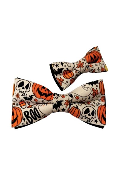 Papileon - Father & Son Halloween Bow Tie Set "Boo-Hoo-Hoo" (12x6 cm & 10x5 cm)