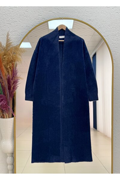 BENAHOLL سترة طويلة ذات شعر طويل من ديليدرا - كيه آر5025 باللون الأزرق الداكن