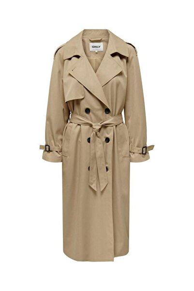 ONLY Women's Onlchloe Waist Tied Long Trench Coat15242306 Beige