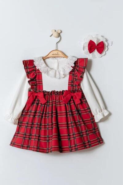 Trend Baby Kids Baby Girl New Year Concept Red and White Plaid Dress
