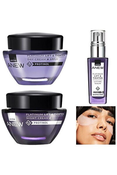 AVON Anew Platinum 4'lü Set Gündüz+Gece Kremi Serum + Silikon Göz Bandı