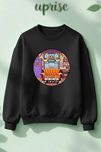 Vordevia سويت شيرت فريندز مطبوع من القطن ذو قصة فضفاضة خيوط وياقة دائرية