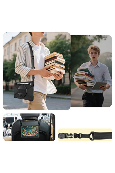 Nezih Case حافظة متوافقة مع سامسونج جالاكسي تاب إس 11 (إكس 730) من نوع تانك ميليتاري ديفندر مع حزام