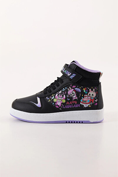 McDark Girls' Black Purple Labulabu Sneaker High-Top Shoes