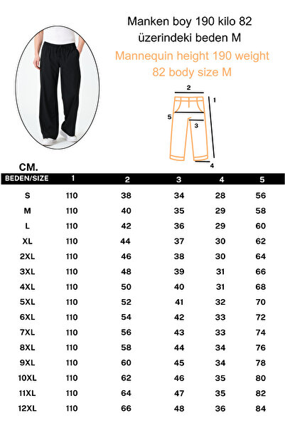 RELAXL Baseni Wide Oversized Men's Black Pants up to 12XL