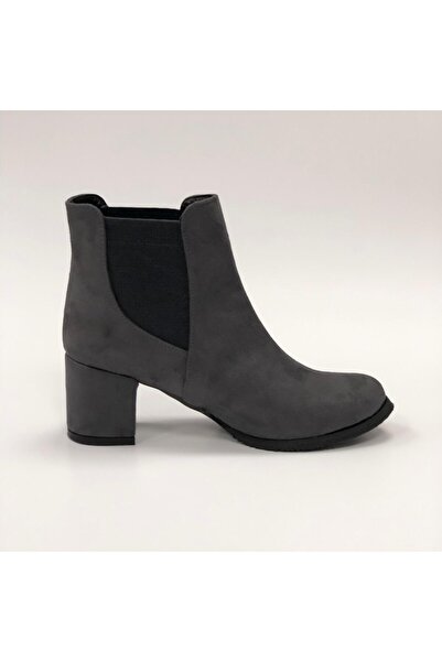 Hg Ayakkabı Gi̇uletta Gray Suede Elastic 5 cm Women's Daily Boots