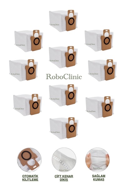 Roboclinic أكياس غبار قابلة للاستبدال متوافقة مع مكنسة Dreame L10s Ultra الرو...