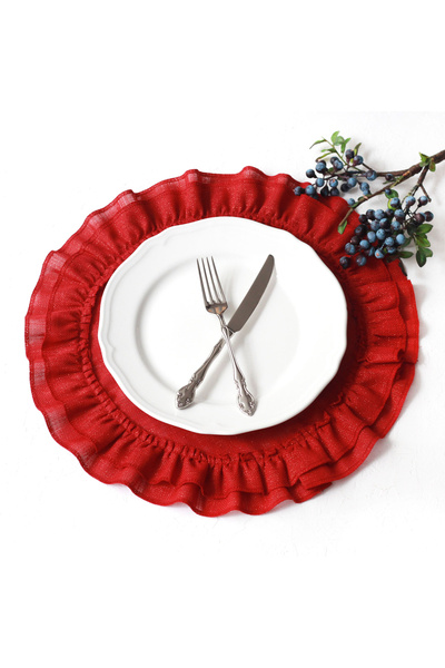 Bimotif Glitter Red Ruffled Supla Set, 46 cm 2 Pieces